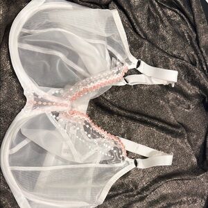 Elomi White and Pink Lace Bra Intimates